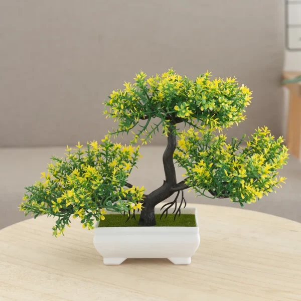 Artificial Plastic Plants Bonsai Small Tree Pot Fake Plant Potted Flower Home Room Table Decoration Garden Arrangement Ornaments