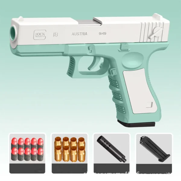 Glock Toy Pistol Soft Bullet Toy Guns M1911 Shell Ejected Foam Darts Blaster Manual Airsoft Weapon with Silencer For Kids Adults