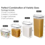 Kitchen Food Storage Containers Set, Pantry Organization and with Easy Lock Lids, 8 Pieces &Organ