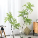 New Artificial Southern India Large Bamboo Leaf Tropical Rainforest Green Tree Garden Outdoor Living Room Bonsai Home Decoration