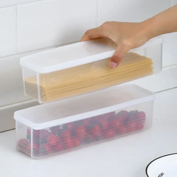 Noodle Storage Long Noodle Preservation Box Plastic Large Size Spaghetti Rectangle Large Capacity Food Sealed Box Kitchen Items