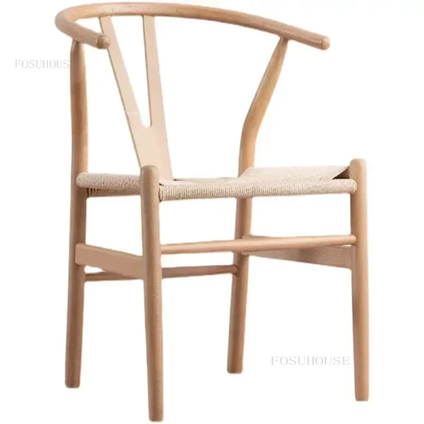 Nordic Solid Wood Dining Chairs Home Kitchen Furniture Modern Chinese Tea Room Chair Leisure Balcony Back Chairs Study Armchair