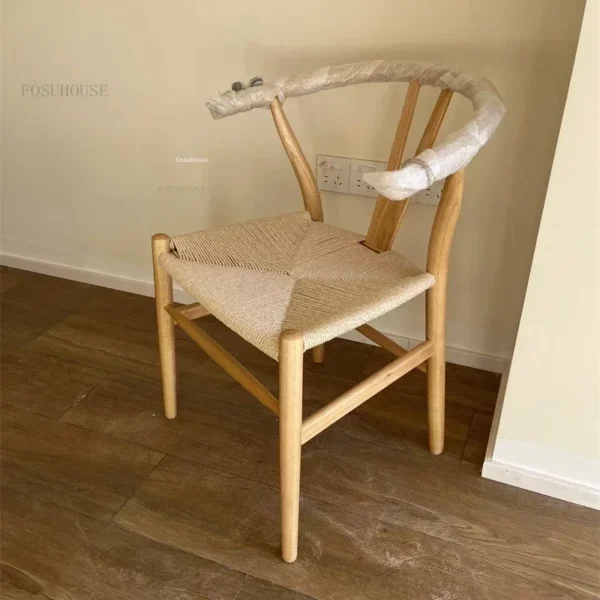 Nordic Solid Wood Dining Chairs Home Kitchen Furniture Modern Chinese Tea Room Chair Leisure Balcony Back Chairs Study Armchair