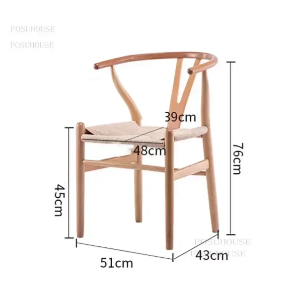 Nordic Solid Wood Dining Chairs Home Kitchen Furniture Modern Chinese Tea Room Chair Leisure Balcony Back Chairs Study Armchair