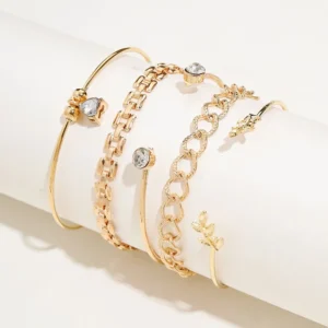Trendy-Geometric-Link-Chain-Bracelet-Set-For-Women-Rhinestones-Gold-Color-Leaves-Heart-Pendant-Open-Cuff-1.webp